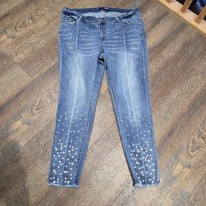 90s Pearl Embellished Denim Jeans